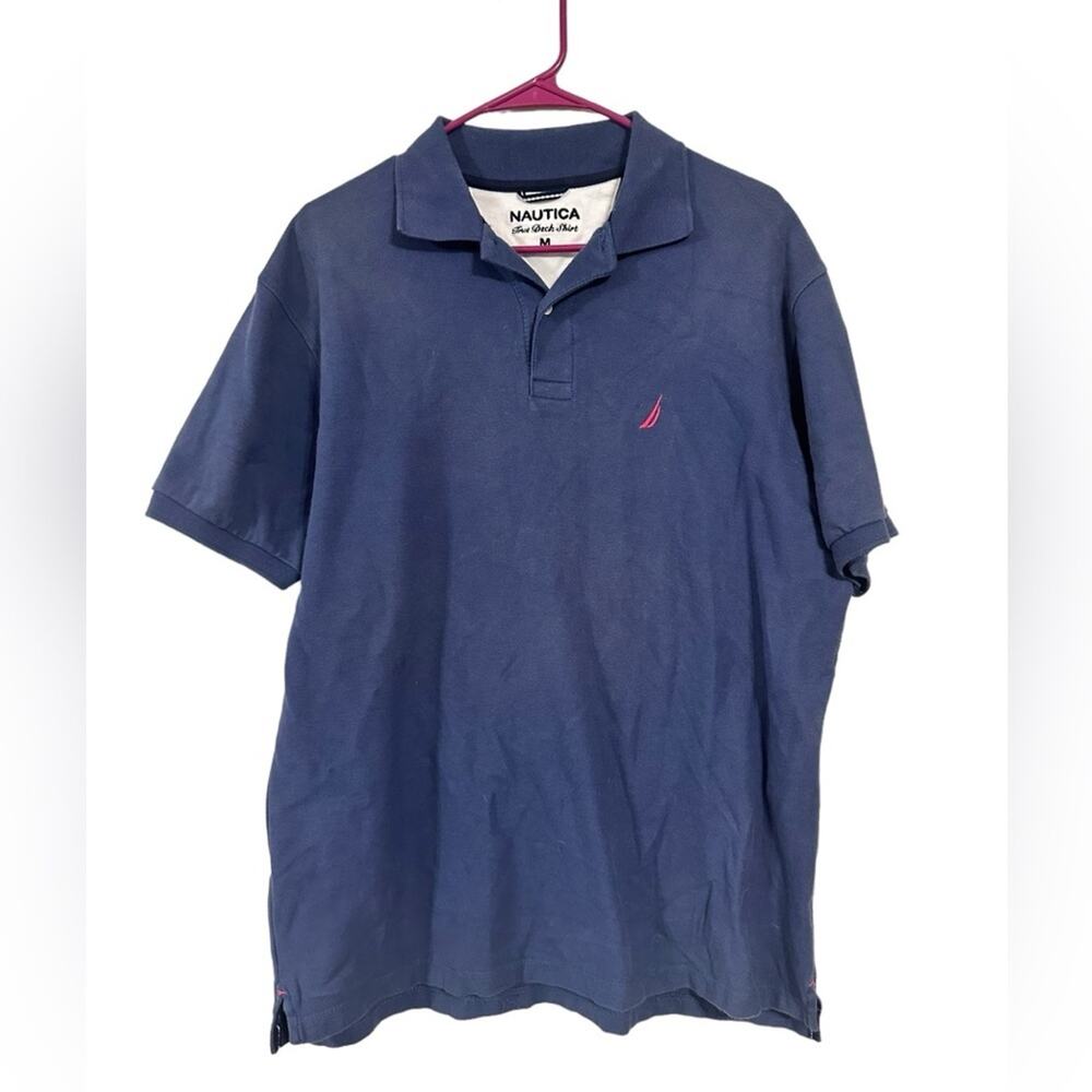 Nautica Navy Blue Short Sleeve Polo Men's Size Medium 100% Cotton